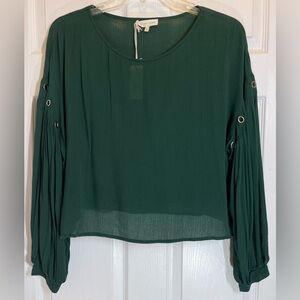 NWT GILDED INTENT from Buckle Women’s Grommet Long Sleeve Crop Top Size Large‎